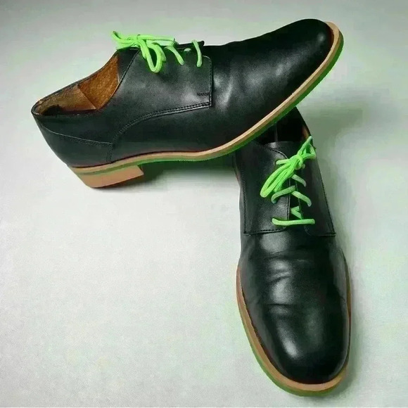 J.D.fisk men\'s dark green leather lace up Oxford shoes  size: 10 JD Fisk Gera Men main image 3